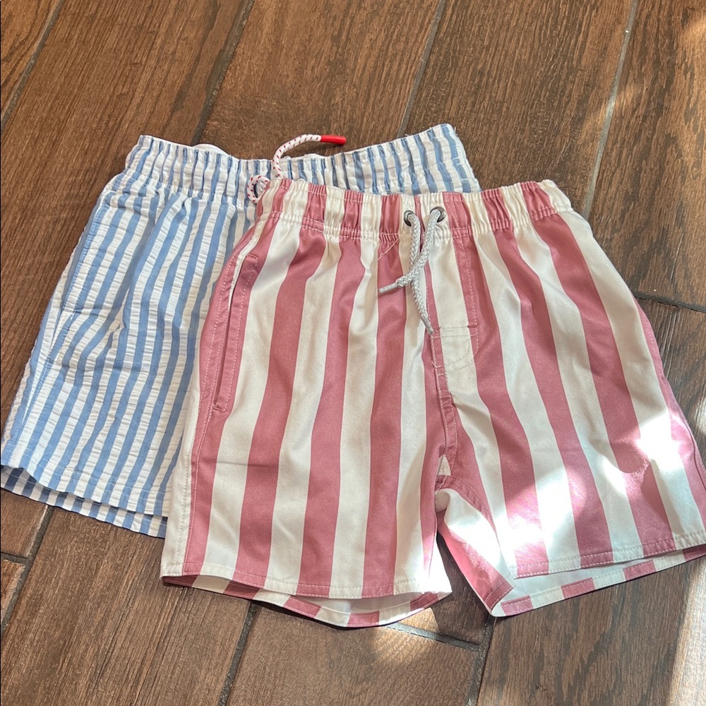 Boys Striped Kids Swim Trunks